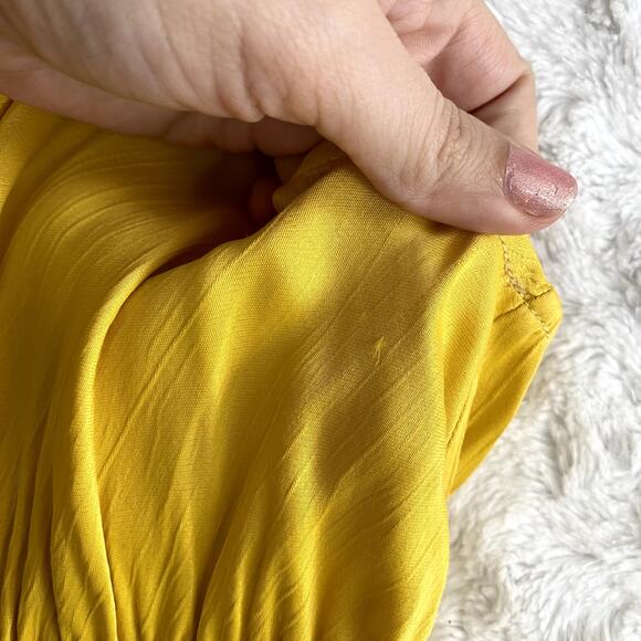 NEW Anthropologie Maeve La Habana Mango Yellow Ruffle Sleeveless Midi Dress L - Picture 8 of 10